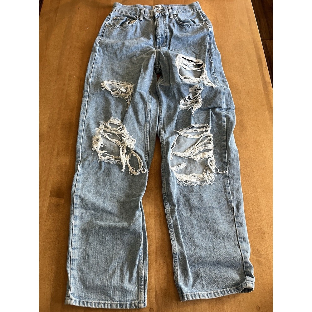 BDG High Rise Baggy Denim Jeans Womens Size 28‎ Distressed Summer Light Wash